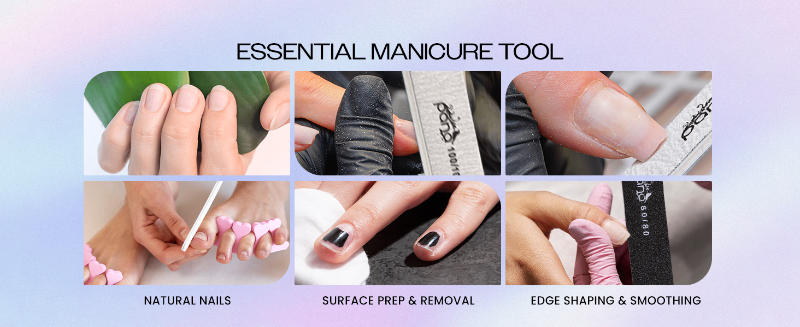 PANA Double-Sided Emery Nail File for Fingernails Toenails Artificial Nails Extensions