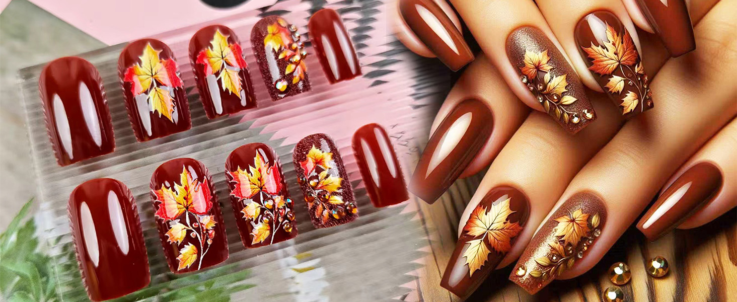 Maple Leaf Press on Nails
