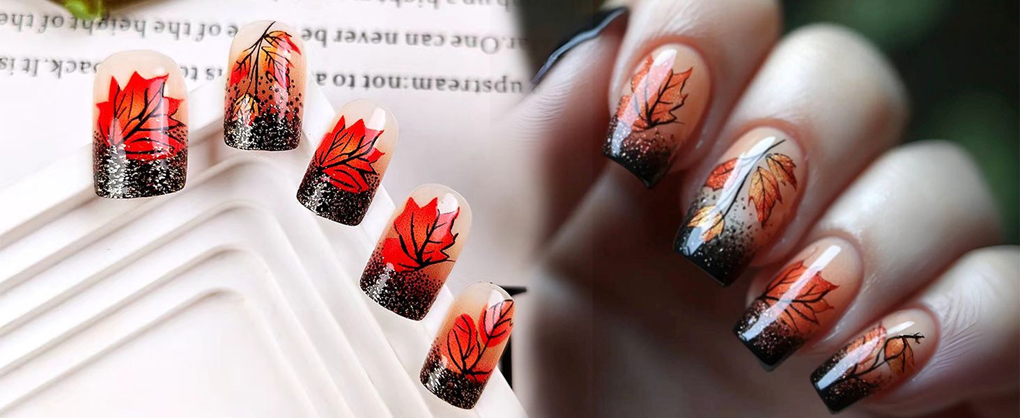 Maple Leaf Press on Nails