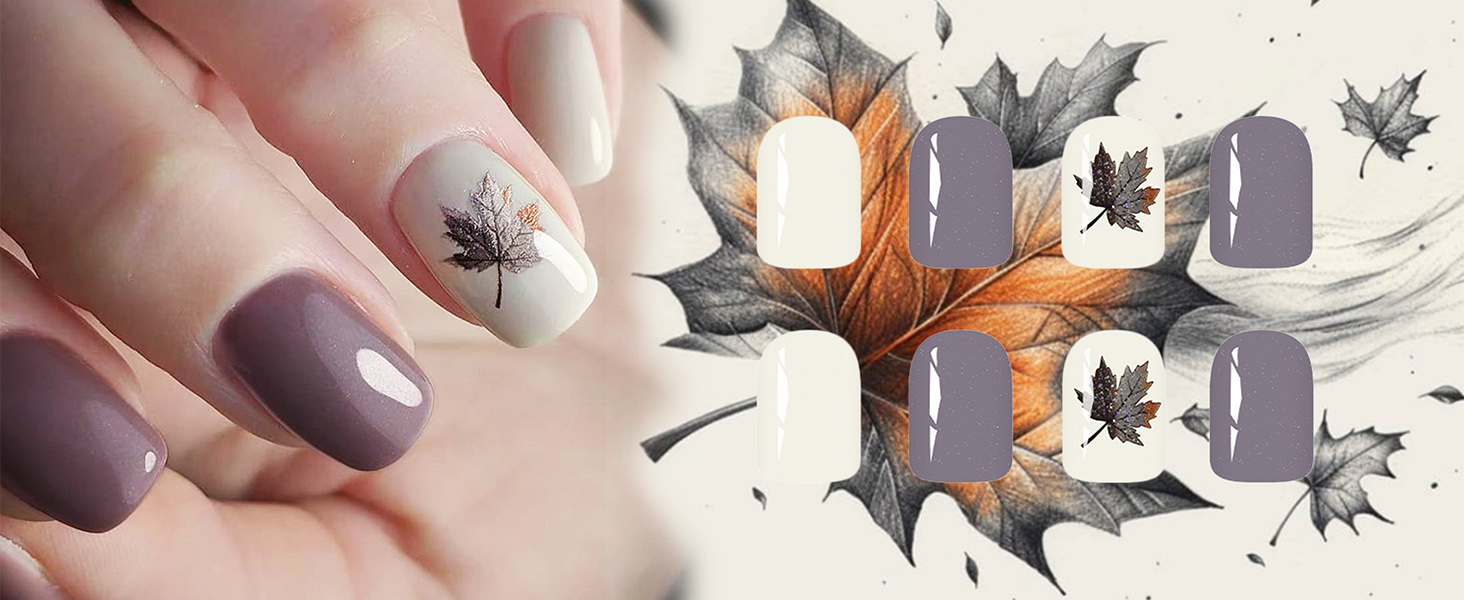 Maple Leaf Press on Nails