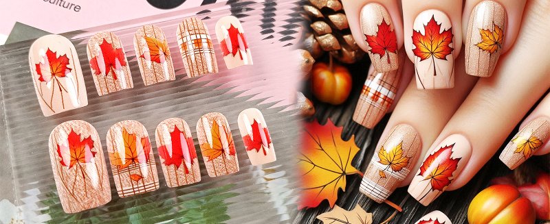 Maple Leaf Press on Nails