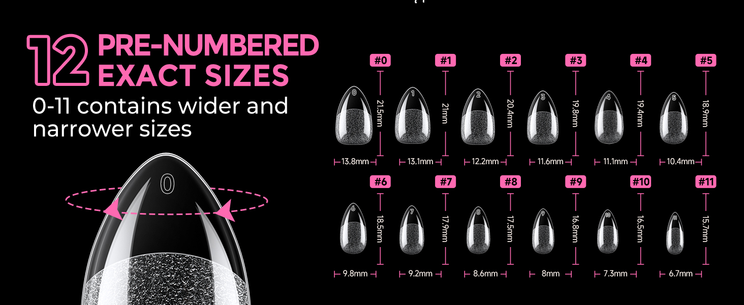 12 sizes to fit all your nails
