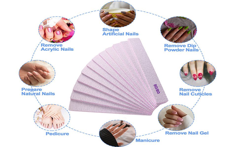 80 Grit Nail files with wide applications
