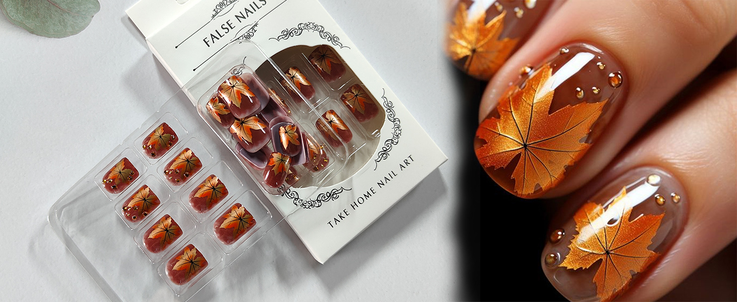 Maple Leaf Press on Nails