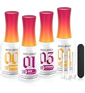 modelones Dip Powder Liquid Set 4+4 Pcs, Dip Powder System Set with Base Coat/Top Coat/Activator/...