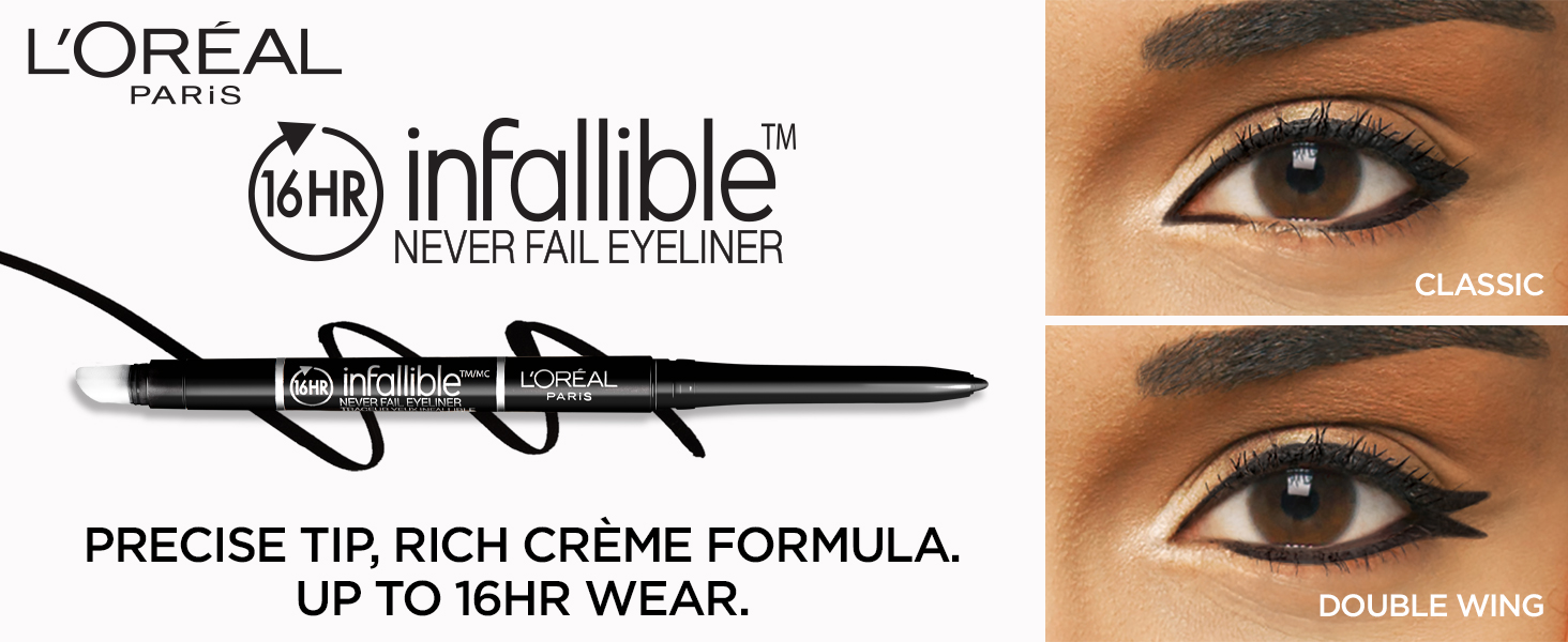loreal eyeliner, longlasting eyeliner, black eyeliner, cat eye eyeliner