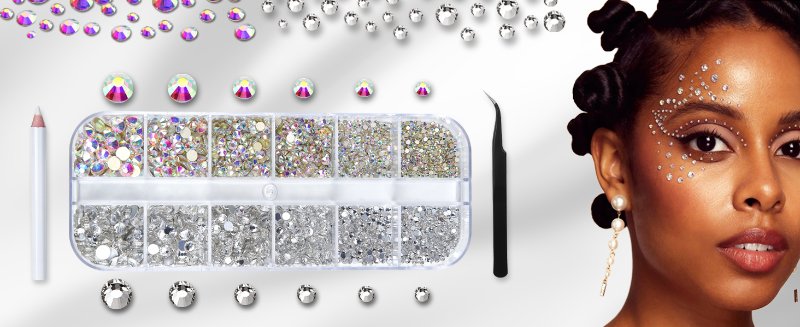 nail art rhinestones AB