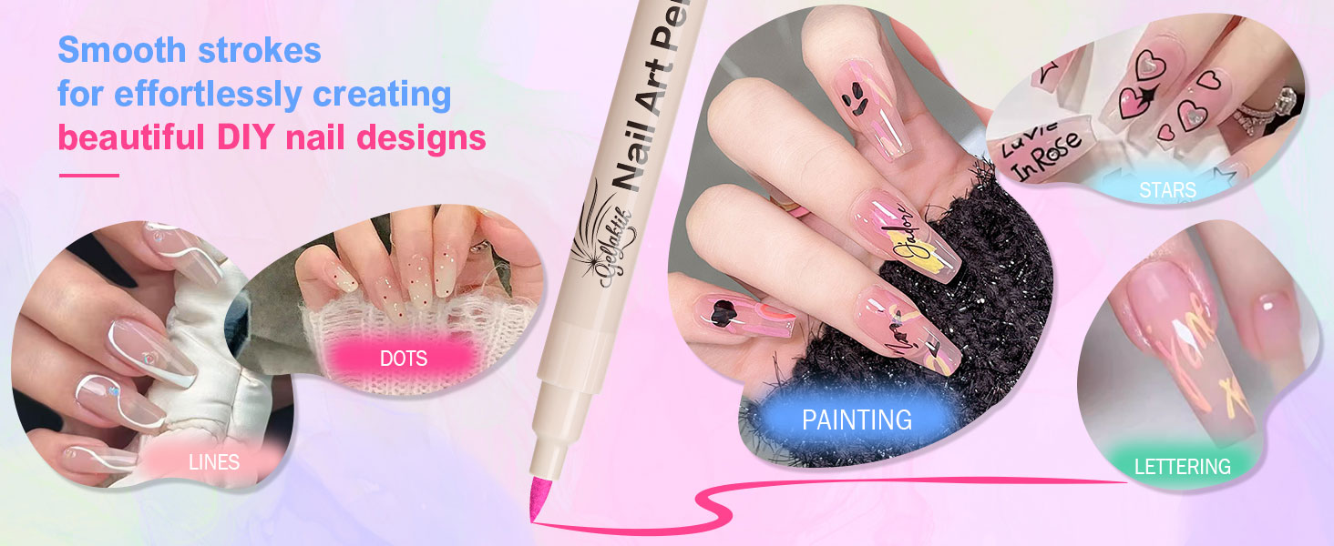 Nail Point Dotting Liner Pen, 3D DIY Manicure Tools, Nail Design Kit