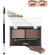 Eyebrow Powder Makeup Kit - Medium/Dark Brown, 2 Color Eye Brow Powder Palette Waterproof Long-La...