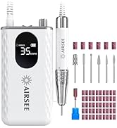 AIRSEE 35000 RPM Professional Electric Rechargeable Nail Drill File Machine for Acrylic Extension...