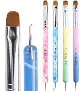 Ivy L Premium 2 Way French Gel Acrylic Nail Art Kolinsky Brush with Dotting Tool for Professional...