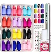 Press On Nails Oval, Teenitor Matte Press On Nails Natural Length, 12 Colors Oval Press On Nails ...