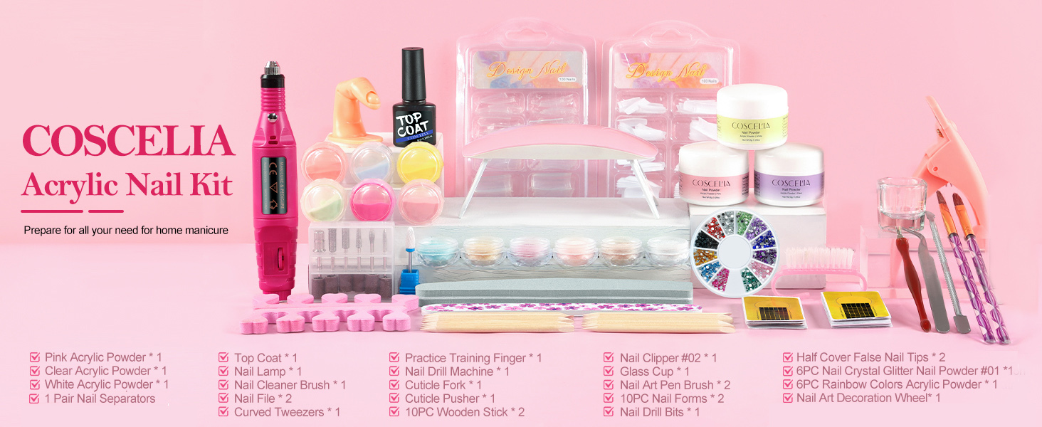 Acrylic Nail Kit for Beginners with Drill