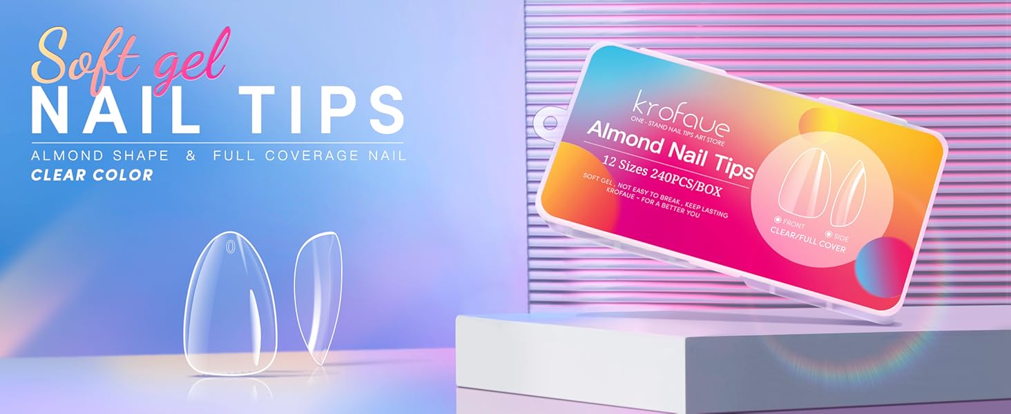 Almond nail tips
