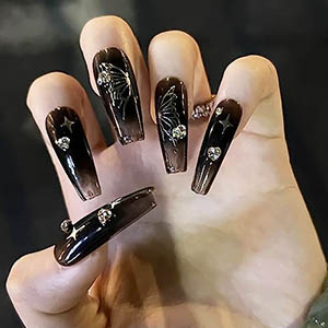 coffin shaped false nails