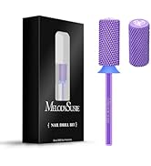 MelodySusie Large Barrel 3/32'' Tungsten Carbide Nail Drill Bit, Crystal Top Purple Heart Shape, ...