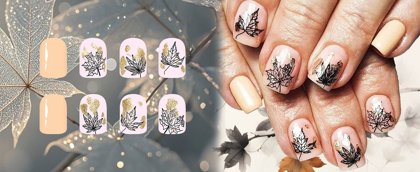 Maple Leaf Press on Nails