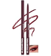 Burgundy Matte Gel Eyeliner Pencil Waterproof, Metallic Retractable Cream Smooth Eye Liner Pencil...