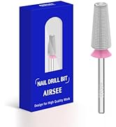 AIRSEE Tungsten Carbide 5 in 1 Acrylic Nail Drill Bit Efile Electric File Machine Head Tip for Ma...