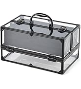 FRENESSA Portable Makeup Case Cosmetics Display Toiletry Organizer Box Transparent Acrylic Artist...