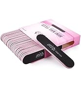 25PCS Mini Size PANA Professional Double Sided Nail Files - Black, 100/180 Grit - Emery Board Nai...