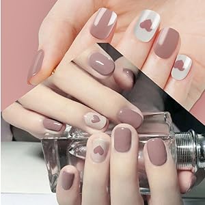 oval False Nail Heart Glossy Press on Nails Love Acrylic Party Short Fake Nails Art Daily Women Tips