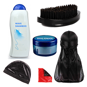 wave kit wave pomade wave shamboo waves brush doo rag stocking cap crown patches