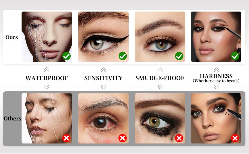 black brown Eyeliner pencil waterline prime mature older women 60 plus gel best soft silver glitter