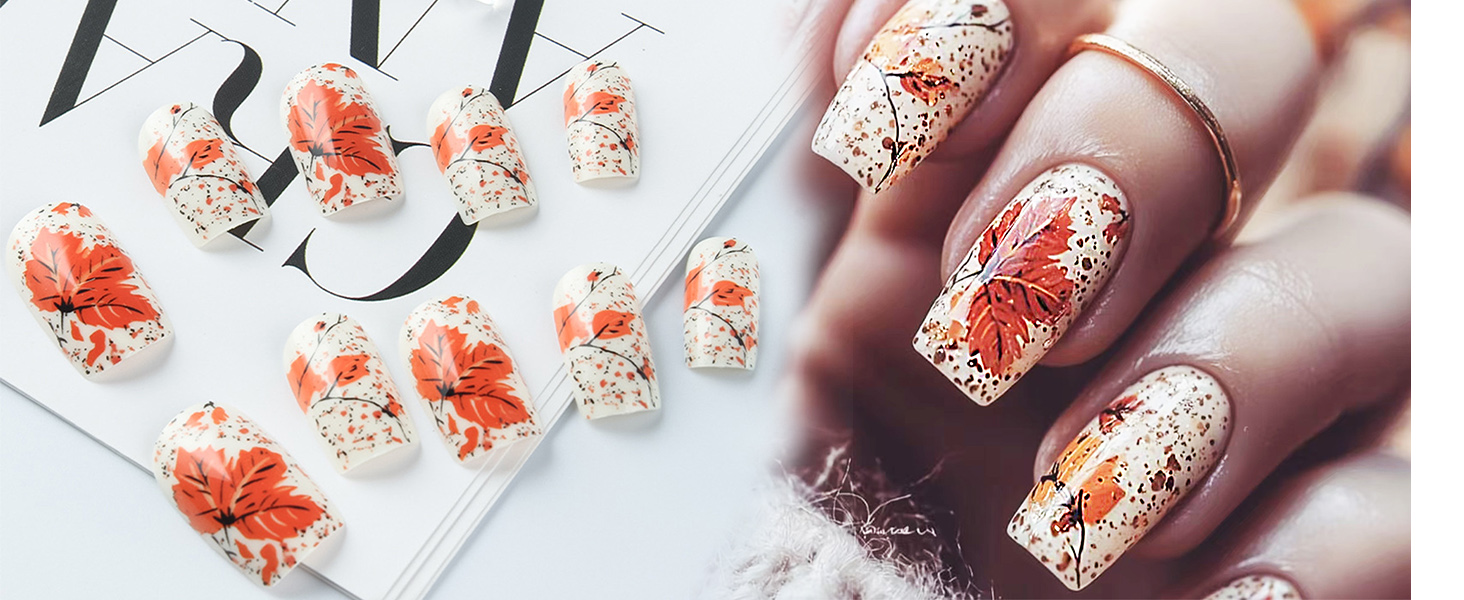 Maple Leaf Press on Nails