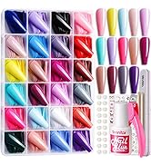 Teenitor Long Coffin Press On Nails Full Cover Color Coffin Nail Tips, 576pcs Coffin Fake Nails L...