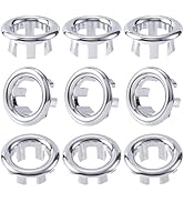 CustomyLife 10 Pack Sink Overflow Rings Silver Bathroom Kitchen Sink Basin Trim Overflow Cover Ho...