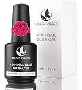 Nail Glue,Super Strong Nail Glue for Acrylic Nail,4 in 1 Brush on Nails Glue Curing Needed Led Ac...