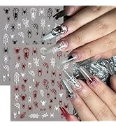 3 Sheets Halloween Nail Stickers for Nail Art Spider Web Spider Nail Art Stickers Halloween 3D Se...