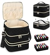 Yokilly Nail Polish Organizer Case, Three Layer Nail Organizers and Storage Hold 60 Bottles & Nai...