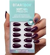 BTArtbox Press On Nails Short - Poison Potion, Dark Purple Almond Halloween Press On Nails with G...
