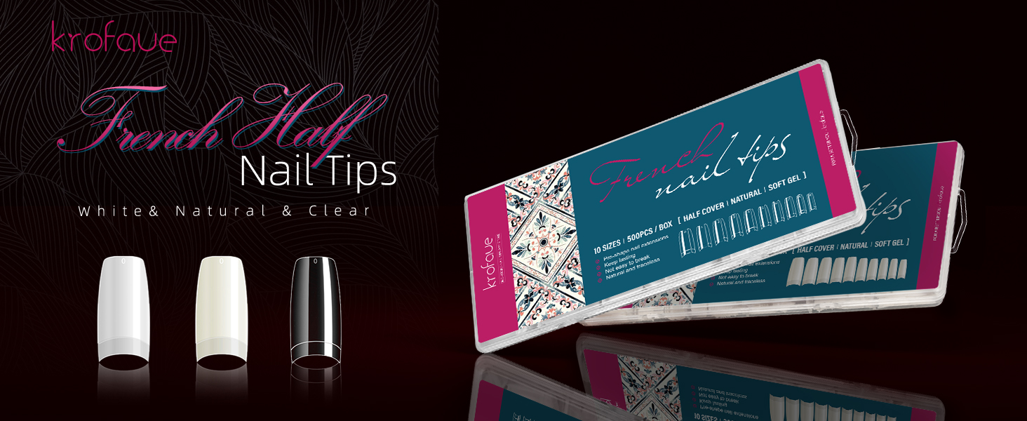 krofaue Clear Nail Tips