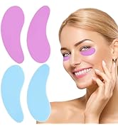 CustomyLife 2 Pairs Under Eye Patches Reusable, Blue Purple Silicone Eye Mask for Wrinkles Dark C...