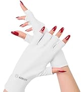 AIRSEE Premium UPF 50+ UV Protection Gloves for Gel Manicures - Fingerless Design for Professiona...