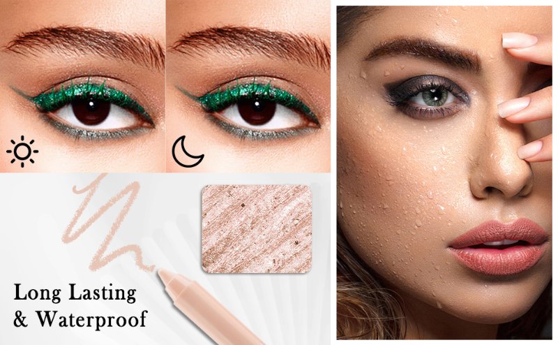 nude white waterline eyeliner black brown gel cream eye liner pencil waterproof long lasting gold