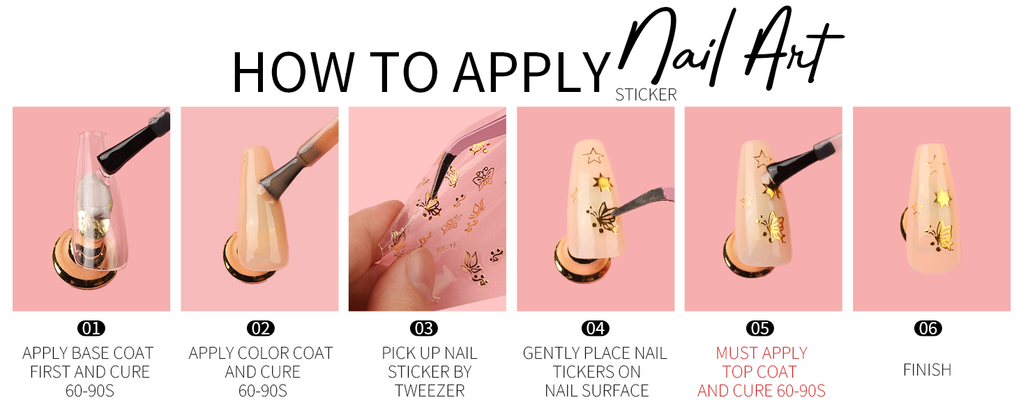 How To Apply Nail Art Sticker & Nail Art Decoration