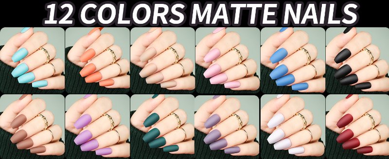 matte press on nails coffin