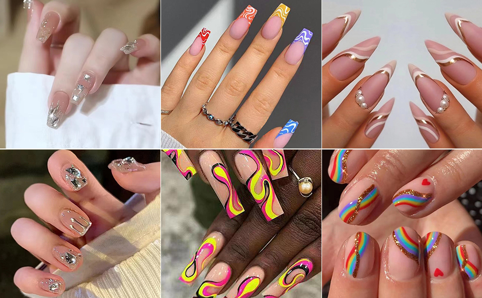 Various Styles of Press on Nail Sets