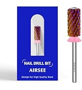 AIRSEE Tungsten Carbide Acrylic Nail Drill Bit Super Cut Bit Efile Electric File Machine Head Tip...