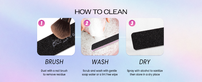 PANA Double-Sided Emery Nail File EasyReuseable Washable Cleaning Tips
