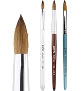 PANA Pure Kolinsky Hair Bristles Acrylic Nail Brush Oval Crimped Shaped Mahogany Wood Handle Prof...
