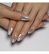 Almond Press On Nails, Cat Eye Press on Nails with Glue for Women, Ashionable Gel False Nails, Re...