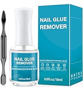 Press On Nail Glue Remover, Quick Nail Glue Remover, Gentle Glue Off for Nail Tips Acrylic or Fak...