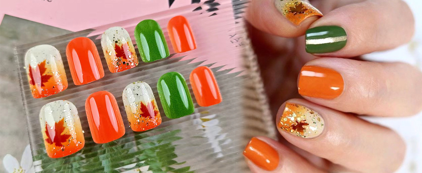 Maple Leaf Press on Nails