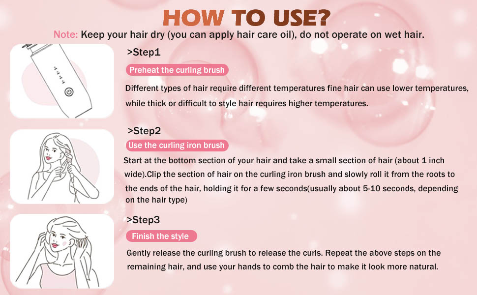 Cordless Curling Iron Brush