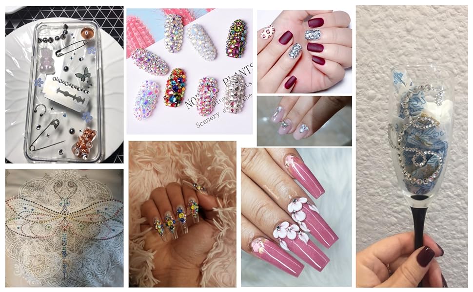 Rhinestones for Nail Art Decoration Crystal Gems Stones for Nails Face Clothes Jewelry DIY Crafts